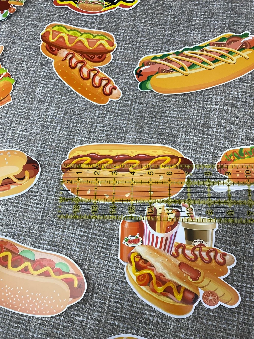 Hot Dog Party ceiling Confetti spirals  - Yellow and Red food truck decor